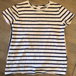 J crew blue and white stripe shirt size XS